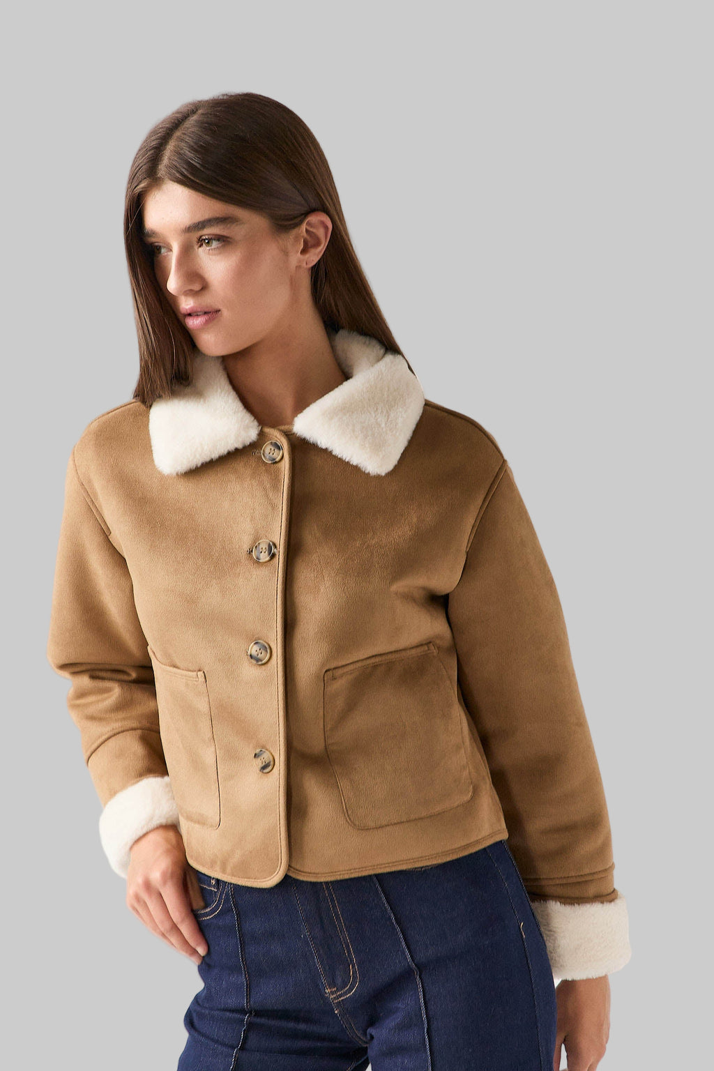 ABRIGO ANTELINA INTERIOR BORREGUITO CAMEL