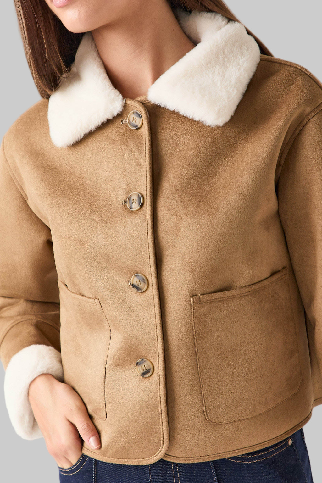 ABRIGO ANTELINA INTERIOR BORREGUITO CAMEL