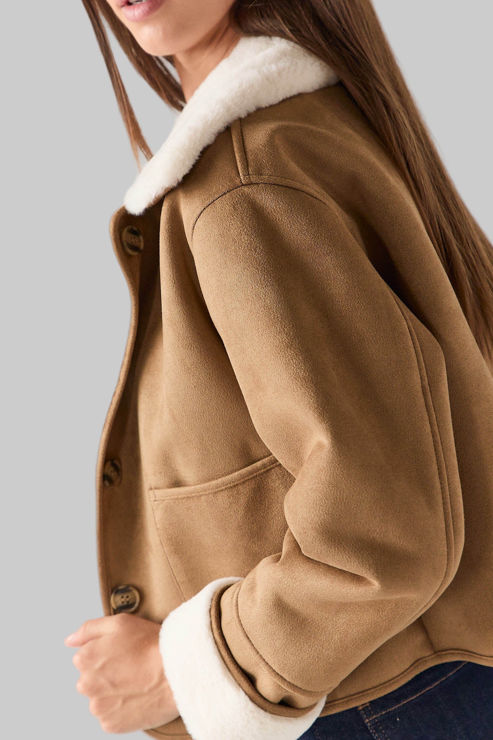 ABRIGO ANTELINA INTERIOR BORREGUITO CAMEL